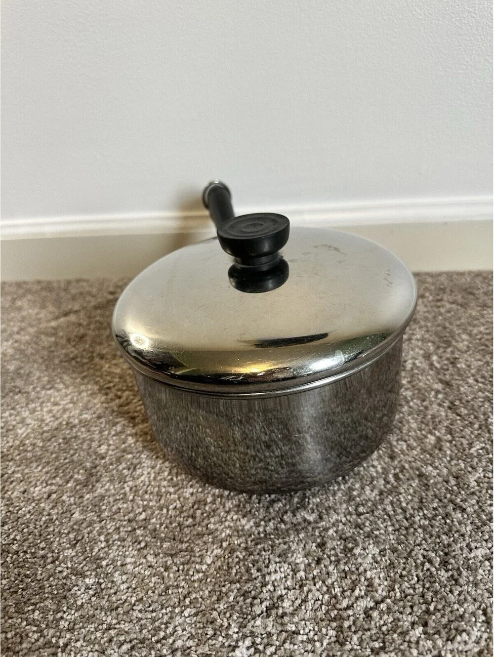 Vintage Revere Ware 2Qt Stainless Steel Sauce Pan Pot with Lid GOOD SHAPE
